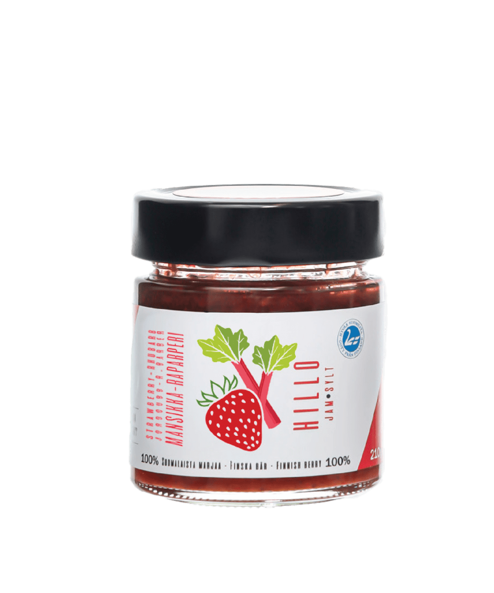 Suomalainen mansikka-raparperihillo 250g